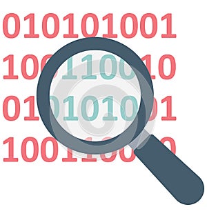 Binary Code Color Isolated Vector Icon that easily can be modified and edit.