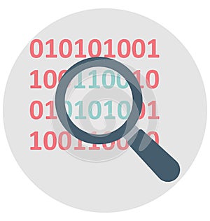 Binary Code Color Isolated Vector Icon that easily can be modified and edit.