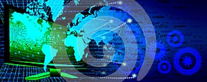 Binary Code computer Background, artificial intelligence Digital eye Abstract technology background. Java, coding.