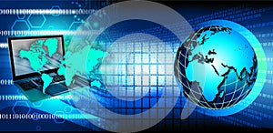 Binary Code computer global Background, Abstract technology background. Java, coding.
