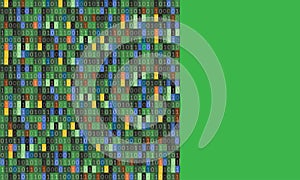 Binary code computer matrix background art design. Digits on screen. Abstract concept graphic data, technology, decryption,