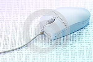 Binary code and computer mouse