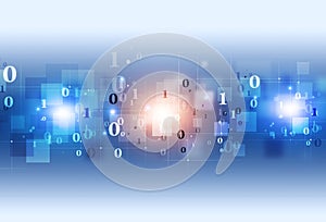 Binary Code Concept Blue ackground