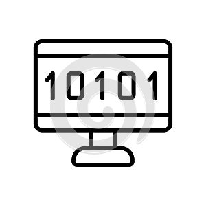 Binary code cyber attack icon. Simple line, outline vector elements of hacks icons for ui and ux, website or mobile application