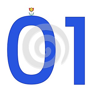 Binary code 2D linear cartoon object