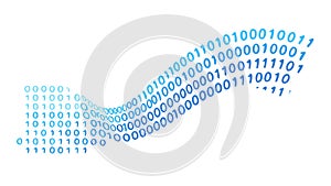 Binary Code Data Stream Icon, Digital Information and Cybernetics, vector design Generative AI