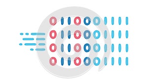Binary Code Data Stream, programming, technology, digital information, vector design Generative AI