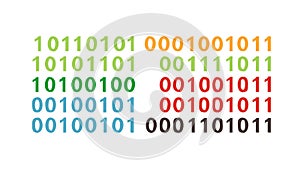 Binary Code Data Stream on Screen, vector design Generative AI