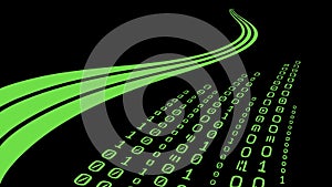 Binary code data stream, technology and digital information vector design Generative AI