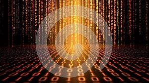 Binary code data streaming digital internet technology background