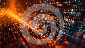 Binary Code Data Technology Concept: Macro Photography of Fiber Optics. Concept Macro Photography,