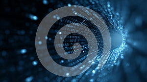 Binary code data tunnel generating abstract digital information