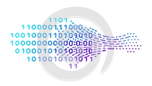 Binary Code Digital Data Flow Abstract Blue Technology Pattern, vector design Generative AI