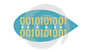 Binary Code Digital Data Icon for Technology and Coding, vector design Generative AI