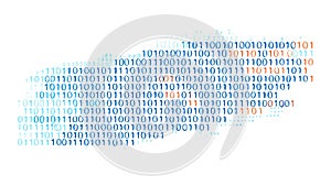 Binary Code Digital Data Stream Abstract Tech Pattern Light Blue, vector design Generative AI