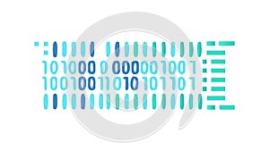 Binary Code Digital Data Stream Display, vector design Generative AI