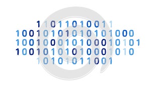 Binary Code Digital Data Stream, Technology and Programming Icon, vector design Generative AI