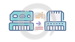 Binary Code Digital Information Stream Icon, vector design Generative AI