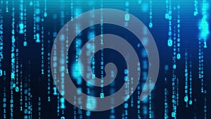 Binary code digital information technology background seamless loop computer generates graphics