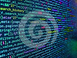 Binary code digital technology background. Abstract information digital technology modern background. Web development code: CSS/