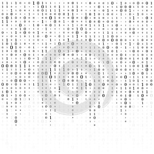 Abstract Matrix Background. Binary Computer Code. Coding. Hacker concept. Vector Background Illustration