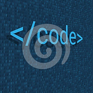 Binary code digital technology background. Computer data by 0 and 1. Algorithm Binary Data Code, Decryption and Encoding. Vector