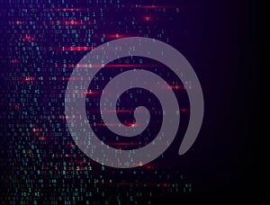 Binary code digital technology. Data Sorting. From Chaos to System. Artificial intelligence.Big data.Smart system.