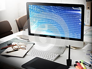Binary Code Digits Technology Software Concept