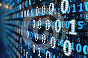 Abstract Binary Code Background: Digital Data Stream