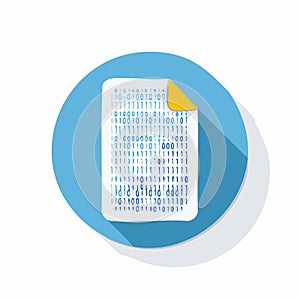 Binary Code Document Flat Design Icon