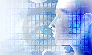 Binary Code eye Background, artificial intelligence Digital eye Abstract technology background. Java, coding.