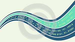 Binary code flow design, technology and digital data vector design Generative AI