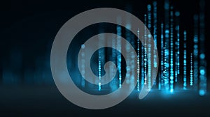 Binary code flowing abstract digital data stream