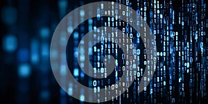 Binary code flowing displaying digital data information matrix