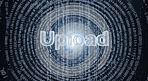 Digital Data Upload Through A Tunnel of Binary Code