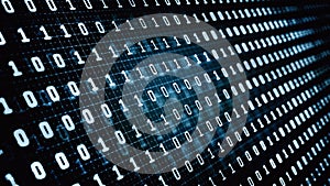 Binary code in the future digital abstract background