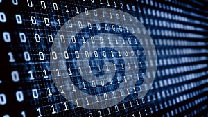 Binary code in the future digital abstract background