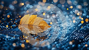 Binary code gives rise to a digital plant, embodying the development of machine learning algorithms