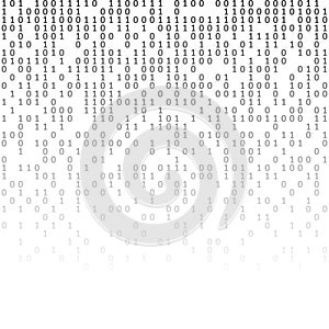 Binary code green and dark background with fireworks, digits on screen. Algorithm binary, data code, decryption and