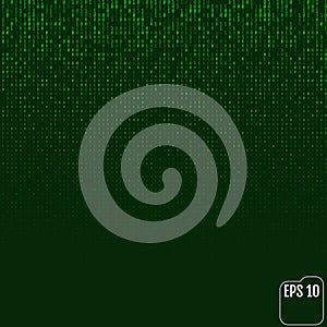 Binary code green neon glow matrix. Vector