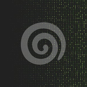 Binary code halftone background. Zero and one abstract symbols. Coding programming concept illustration