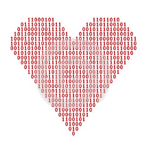 Binary code heart