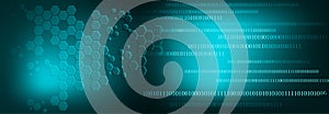Binary Code hexagon Background, Digital Abstract technology background. Java, coding.