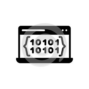 Black solid icon for Binary Code, binary bit and script