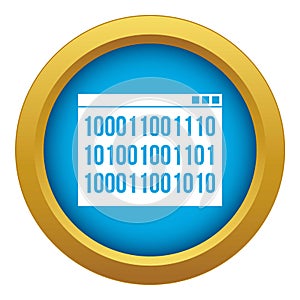 Binary code icon blue vector isolated