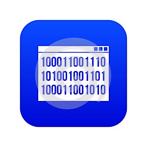 Binary code icon digital blue