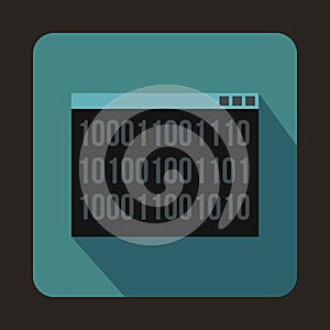 Binary code icon in flat style
