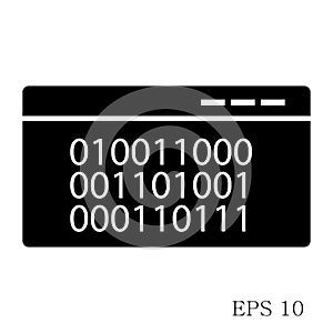 Binary Code Icon isolated on white background flat style
