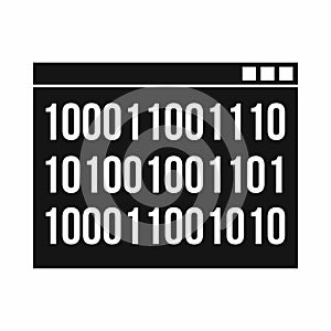 Binary code icon, simple style