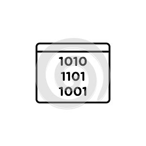 Binary code icon Thin line art isolated